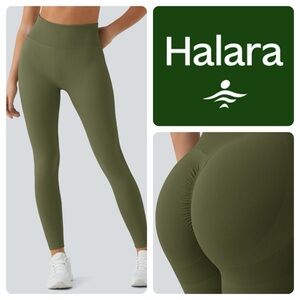 HALARA 7/8 Green Seamless Flow High Waisted Butt Lifting Leggings